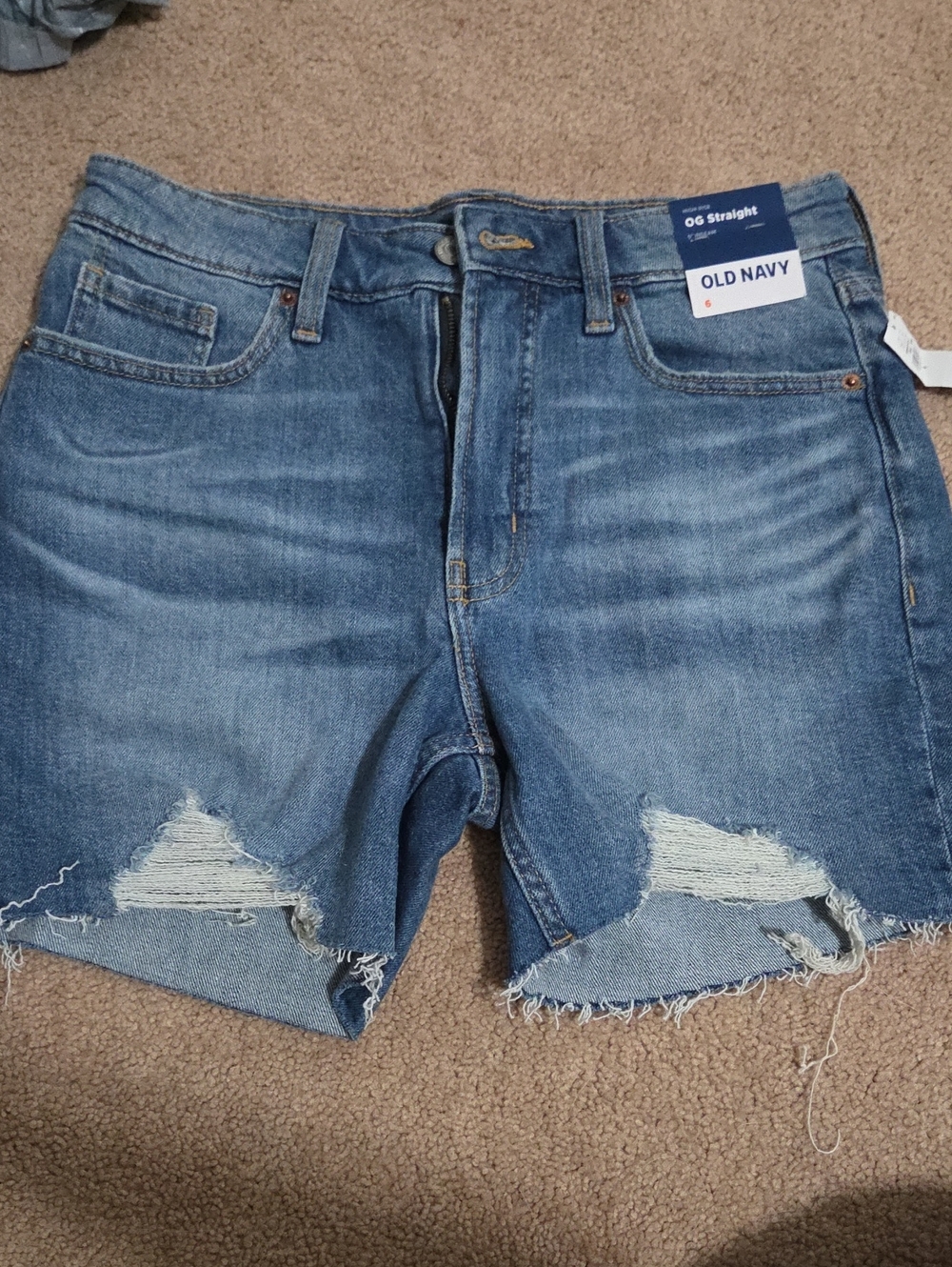 Old Navy Blue Distressed Cutoff Denim Shorts